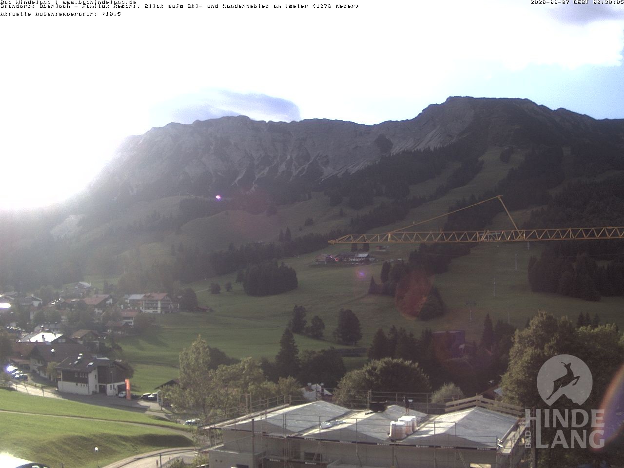 Archiv Foto Webcam Sicht vom Kinderhotel Oberjoch aus auf das Skigebiet gegenüber