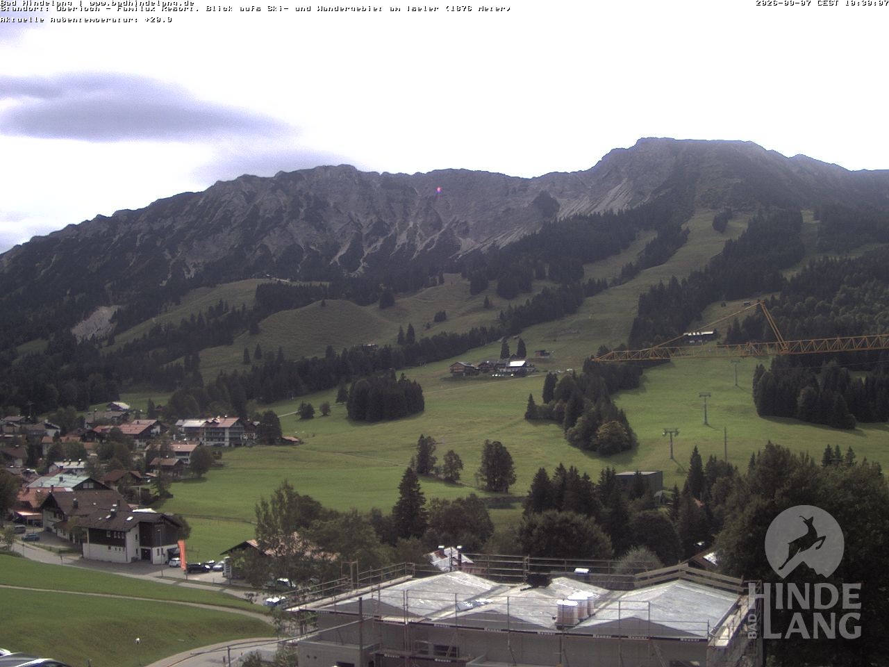 Archiv Foto Webcam Sicht vom Kinderhotel Oberjoch aus auf das Skigebiet gegenüber