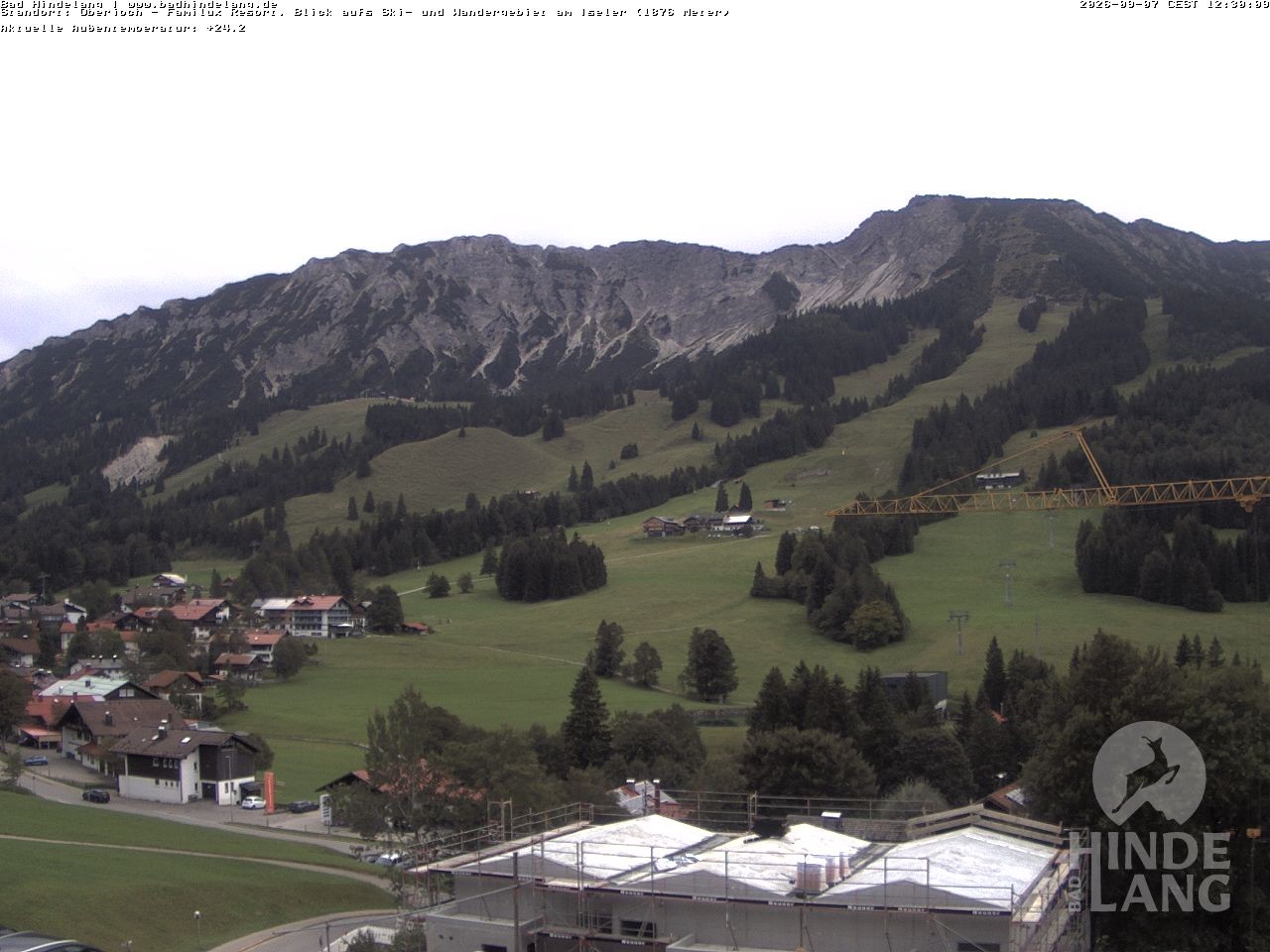 Archiv Foto Webcam Sicht vom Kinderhotel Oberjoch aus auf das Skigebiet gegenüber