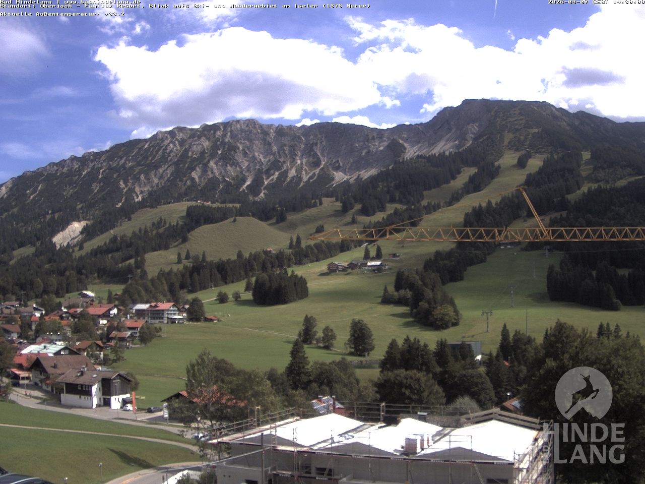 Archiv Foto Webcam Sicht vom Kinderhotel Oberjoch aus auf das Skigebiet gegenüber