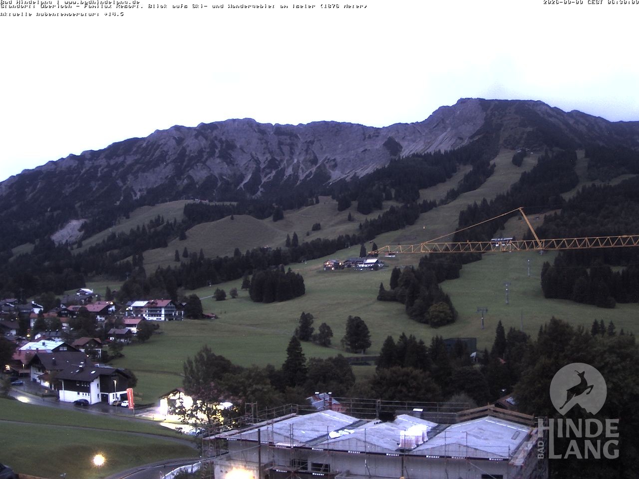 Archiv Foto Webcam Sicht vom Kinderhotel Oberjoch aus auf das Skigebiet gegenüber