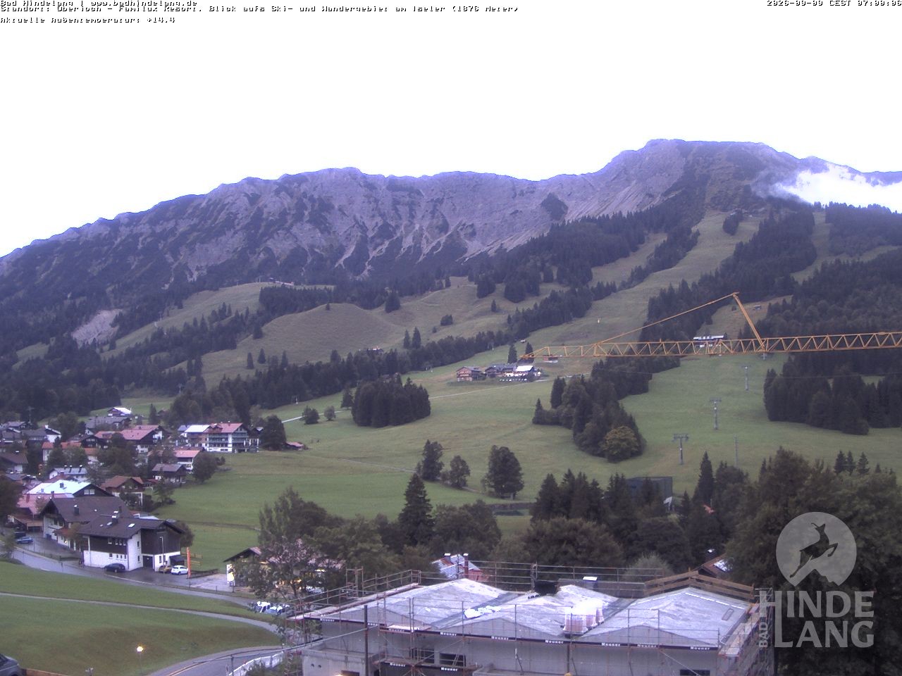 Archiv Foto Webcam Sicht vom Kinderhotel Oberjoch aus auf das Skigebiet gegenüber