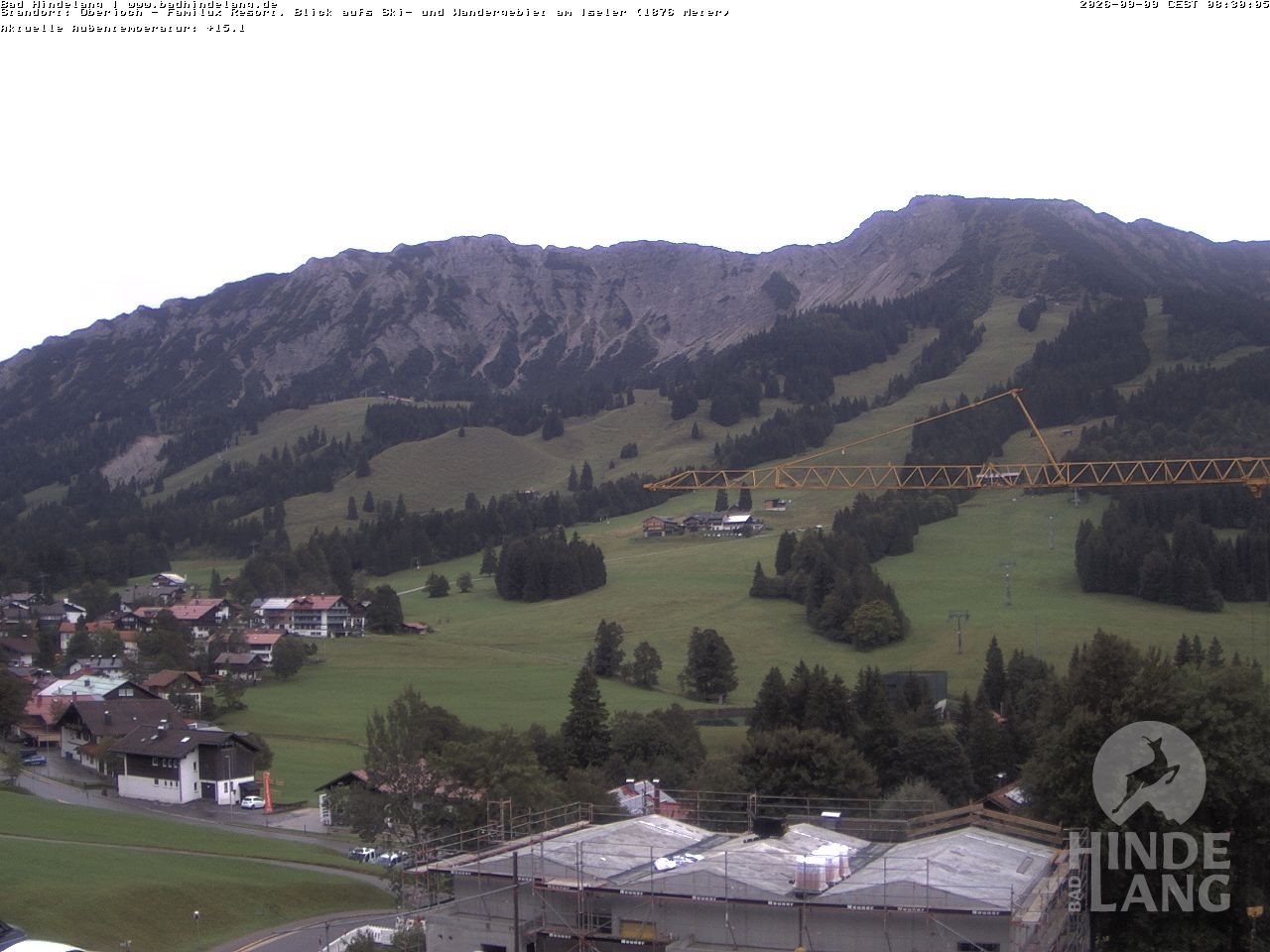 Archiv Foto Webcam Sicht vom Kinderhotel Oberjoch aus auf das Skigebiet gegenüber