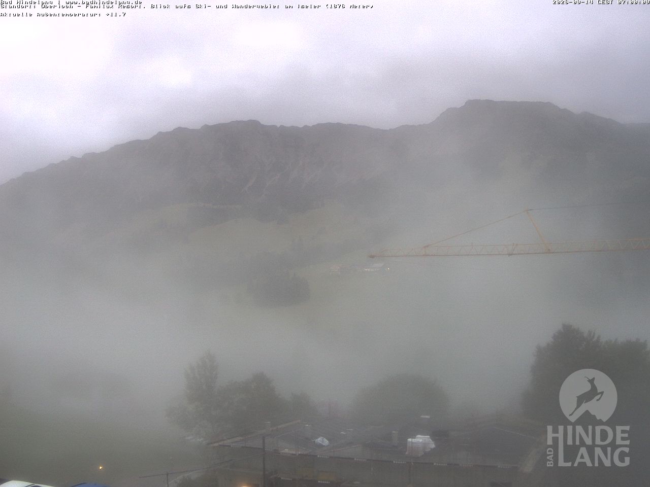 Archiv Foto Webcam Sicht vom Kinderhotel Oberjoch aus auf das Skigebiet gegenüber
