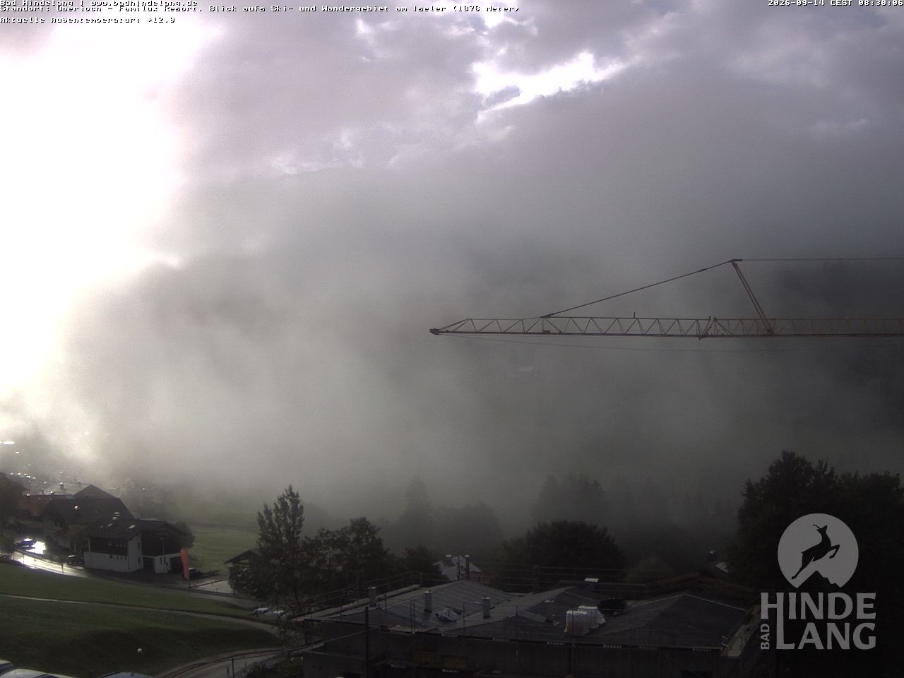 Archiv Foto Webcam Sicht vom Kinderhotel Oberjoch aus auf das Skigebiet gegenüber
