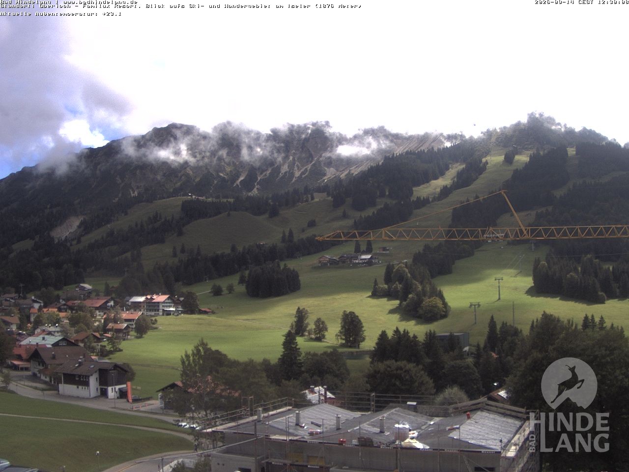 Archiv Foto Webcam Sicht vom Kinderhotel Oberjoch aus auf das Skigebiet gegenüber