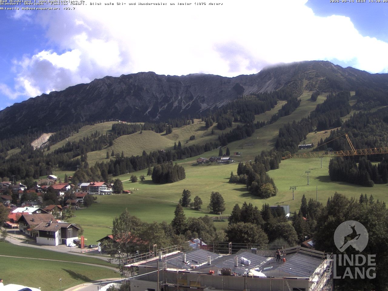 Archiv Foto Webcam Sicht vom Kinderhotel Oberjoch aus auf das Skigebiet gegenüber