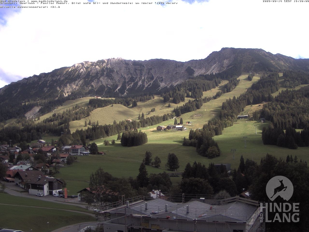 Archiv Foto Webcam Sicht vom Kinderhotel Oberjoch aus auf das Skigebiet gegenüber