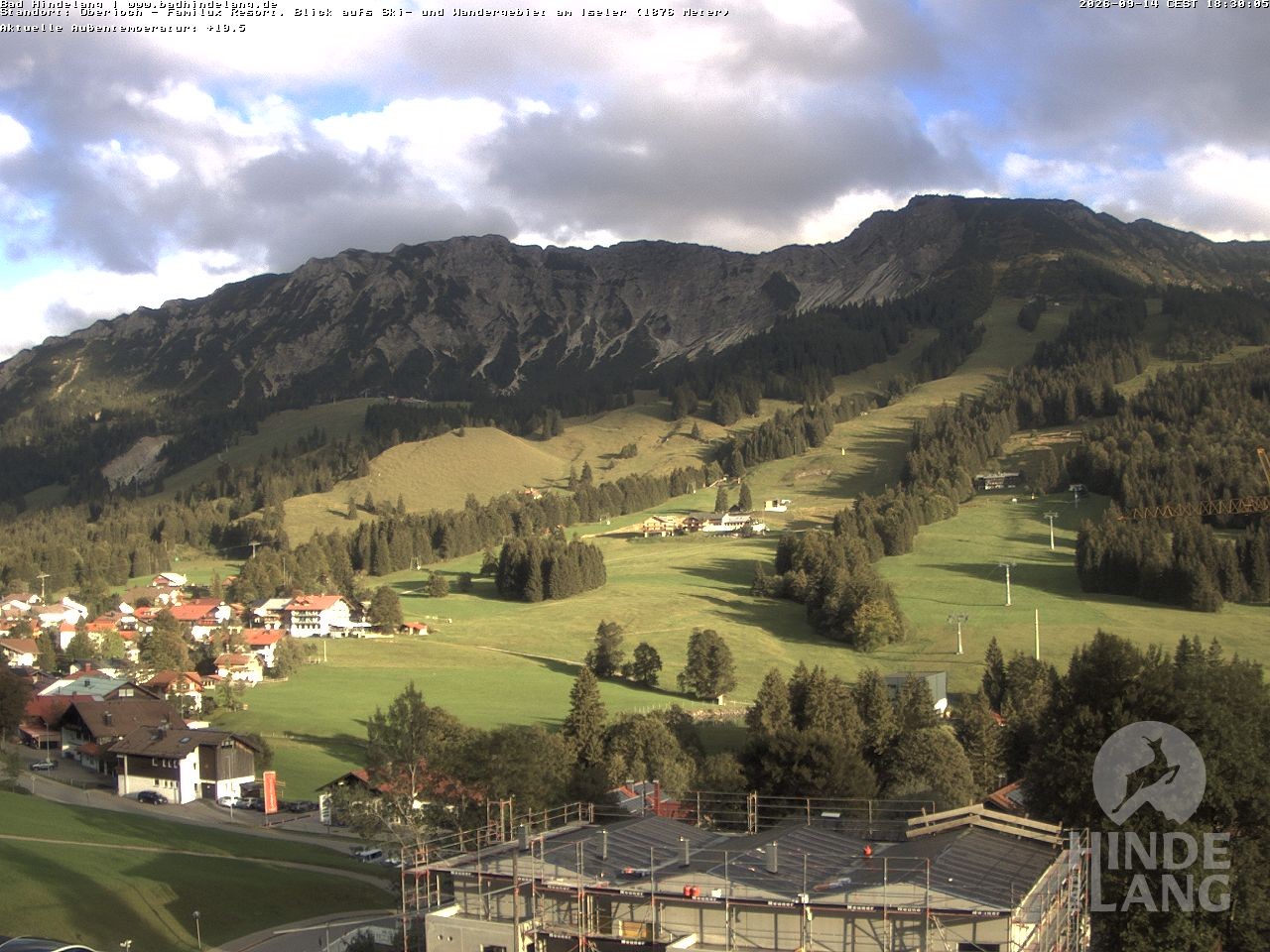 Archiv Foto Webcam Sicht vom Kinderhotel Oberjoch aus auf das Skigebiet gegenüber