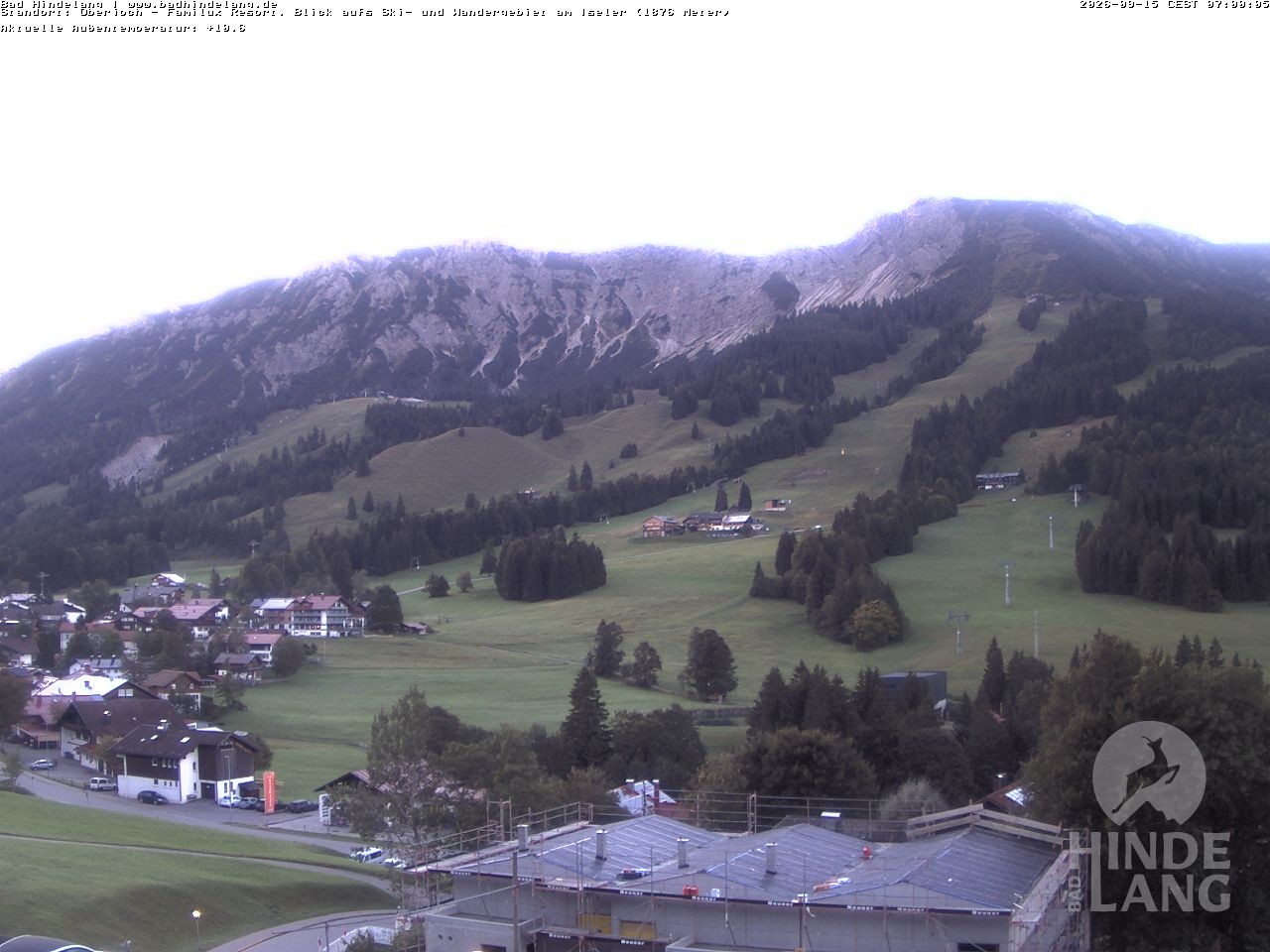 Archiv Foto Webcam Sicht vom Kinderhotel Oberjoch aus auf das Skigebiet gegenüber
