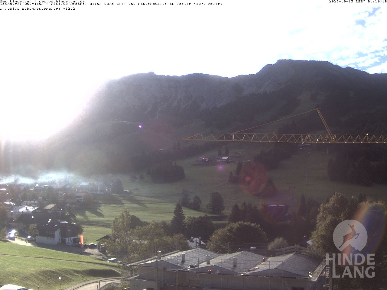 Archiv Foto Webcam Sicht vom Kinderhotel Oberjoch aus auf das Skigebiet gegenüber