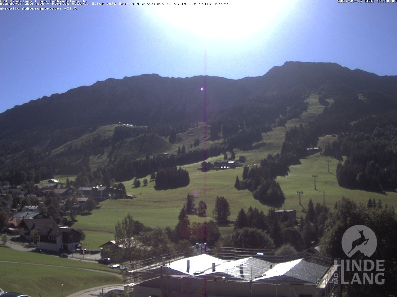Archiv Foto Webcam Sicht vom Kinderhotel Oberjoch aus auf das Skigebiet gegenüber