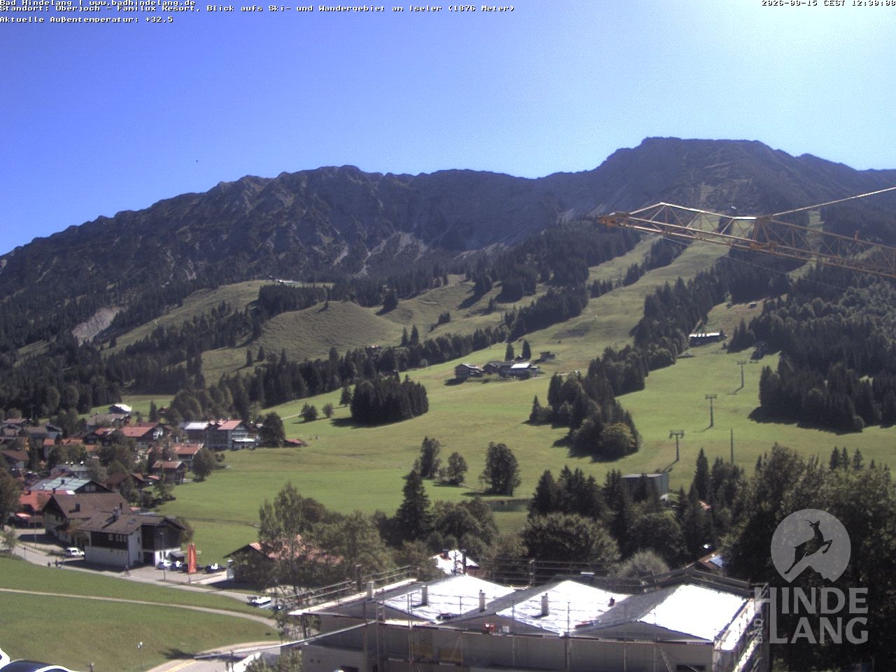 Archiv Foto Webcam Sicht vom Kinderhotel Oberjoch aus auf das Skigebiet gegenüber