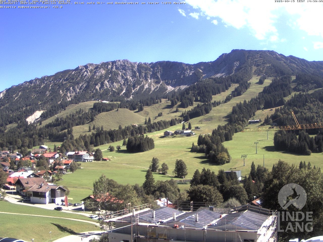 Archiv Foto Webcam Sicht vom Kinderhotel Oberjoch aus auf das Skigebiet gegenüber
