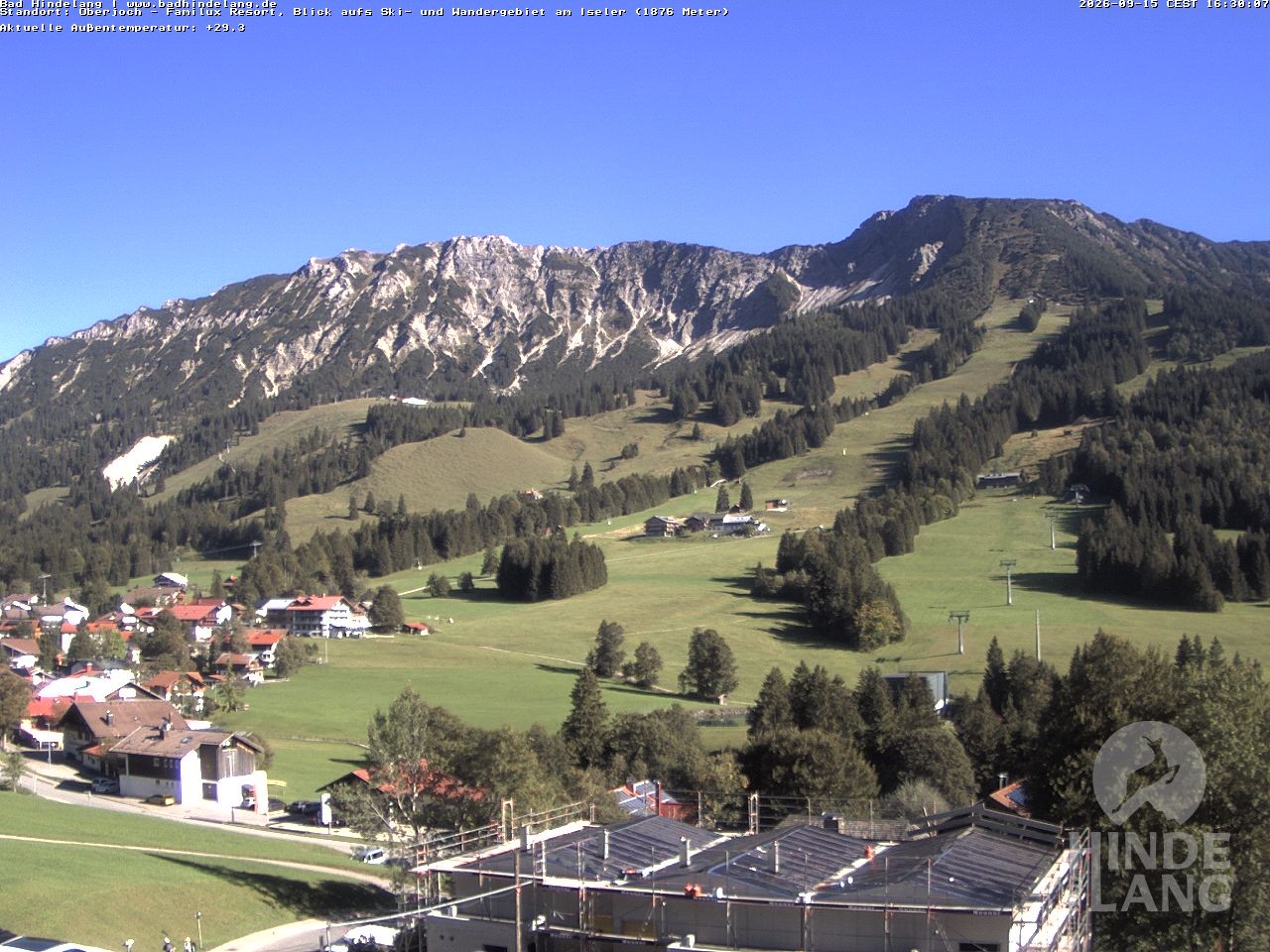 Archiv Foto Webcam Sicht vom Kinderhotel Oberjoch aus auf das Skigebiet gegenüber