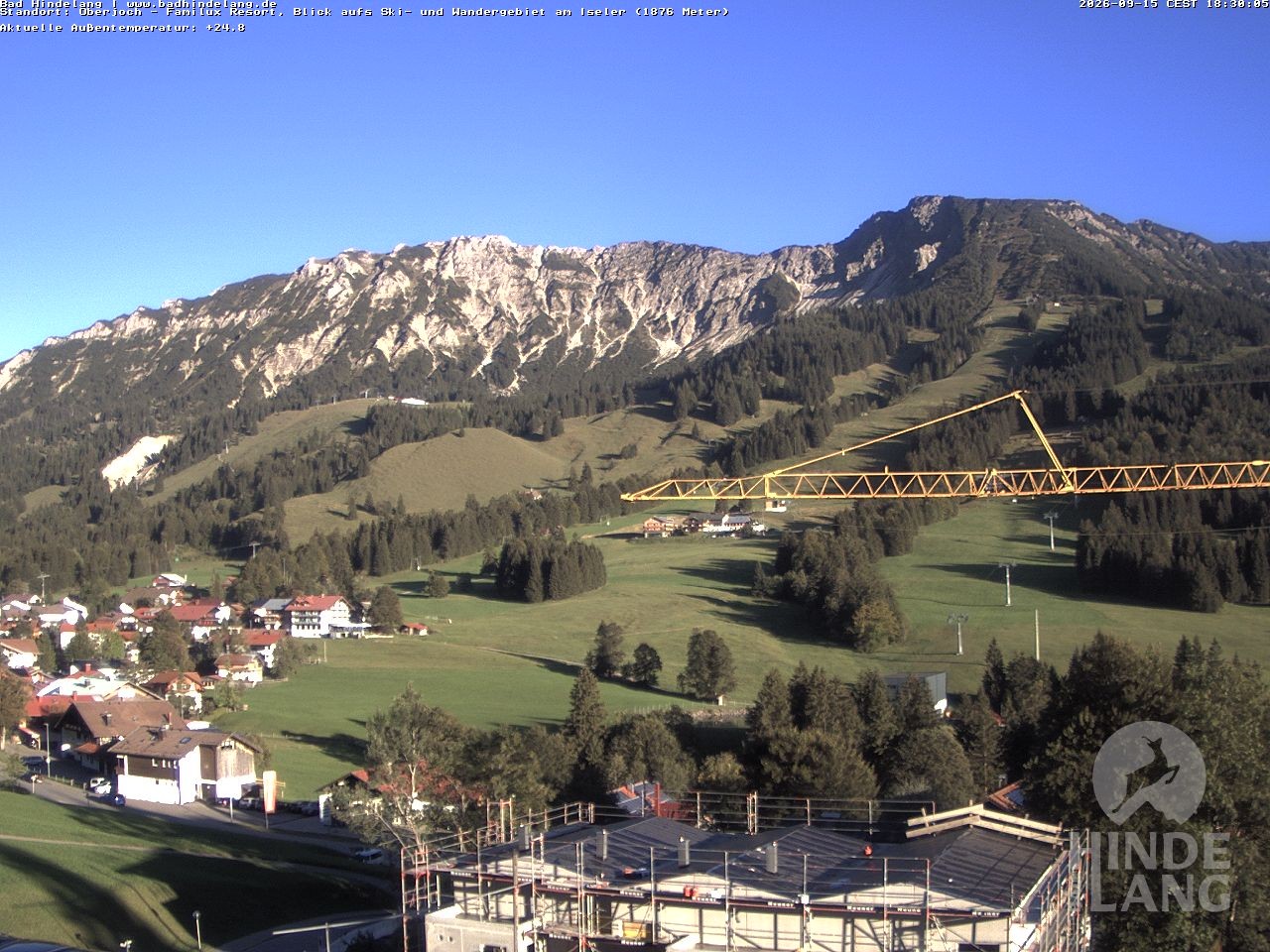 Archiv Foto Webcam Sicht vom Kinderhotel Oberjoch aus auf das Skigebiet gegenüber
