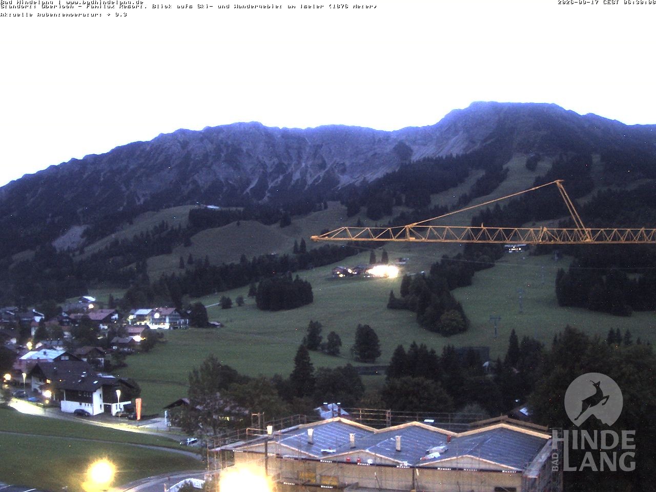 Archived image Webcam View of the kids hotel Oberjoch at the slopes in front