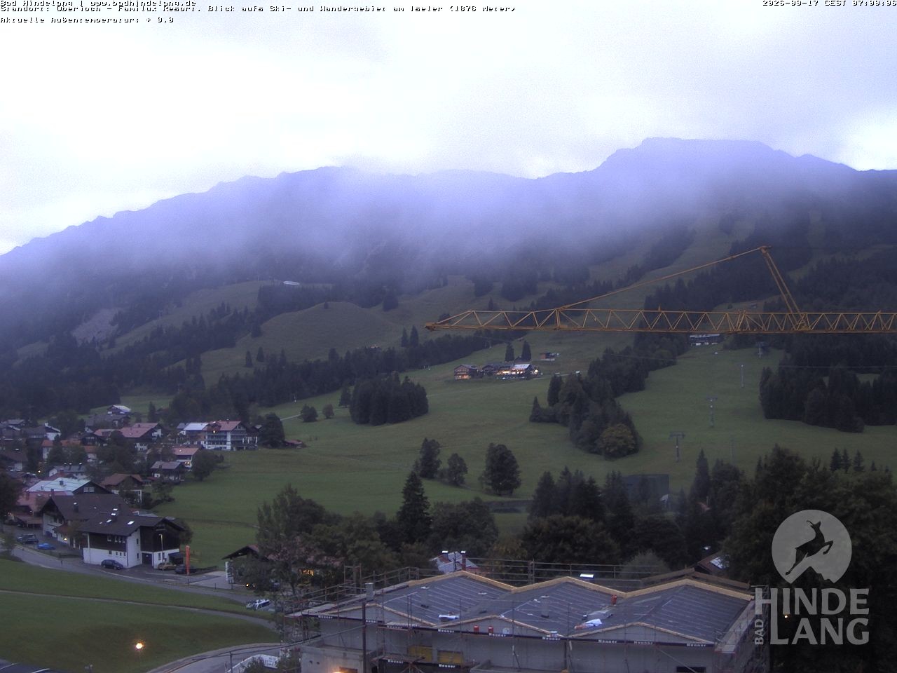 Archived image Webcam View of the kids hotel Oberjoch at the slopes in front