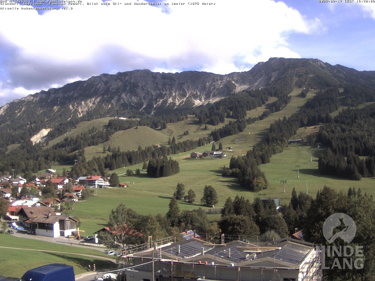 Archiv Foto Webcam Sicht vom Kinderhotel Oberjoch aus auf das Skigebiet gegenüber
