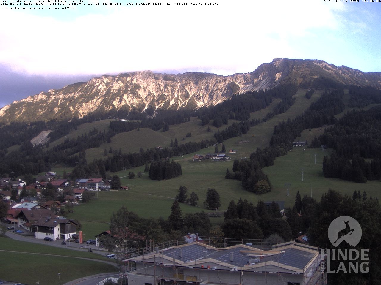 Archiv Foto Webcam Sicht vom Kinderhotel Oberjoch aus auf das Skigebiet gegenüber