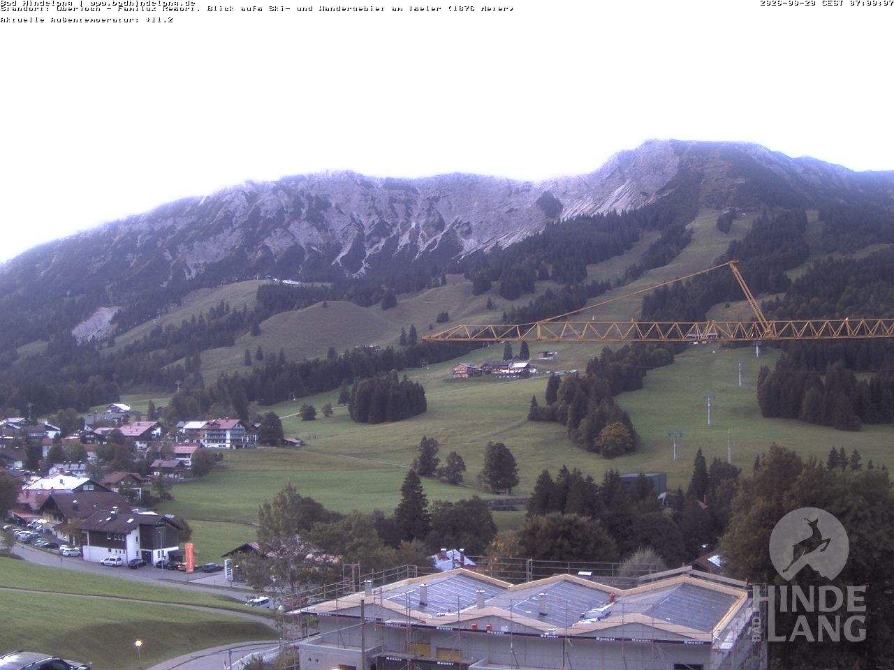 Archiv Foto Webcam Sicht vom Kinderhotel Oberjoch aus auf das Skigebiet gegenüber