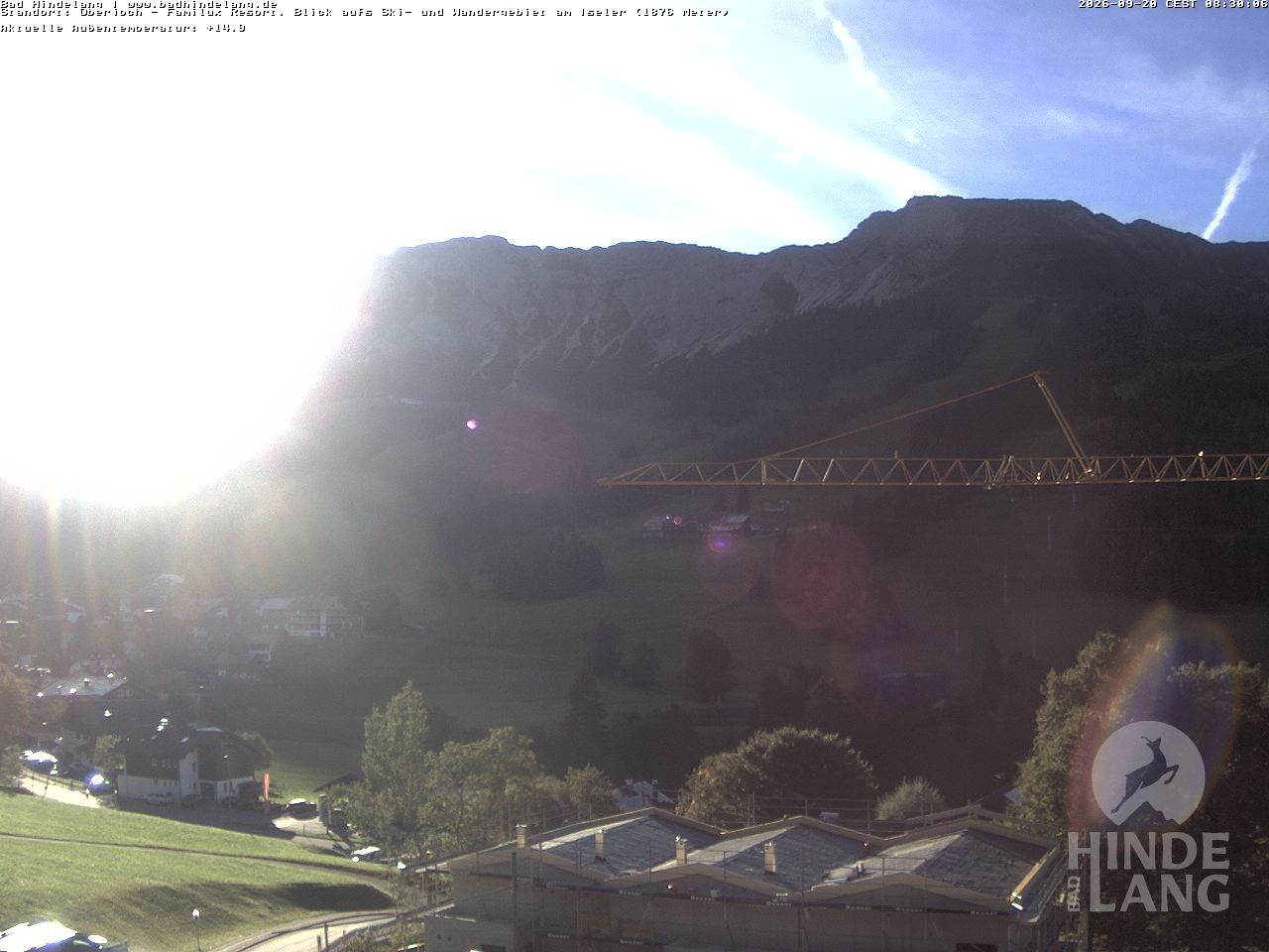 Archiv Foto Webcam Sicht vom Kinderhotel Oberjoch aus auf das Skigebiet gegenüber