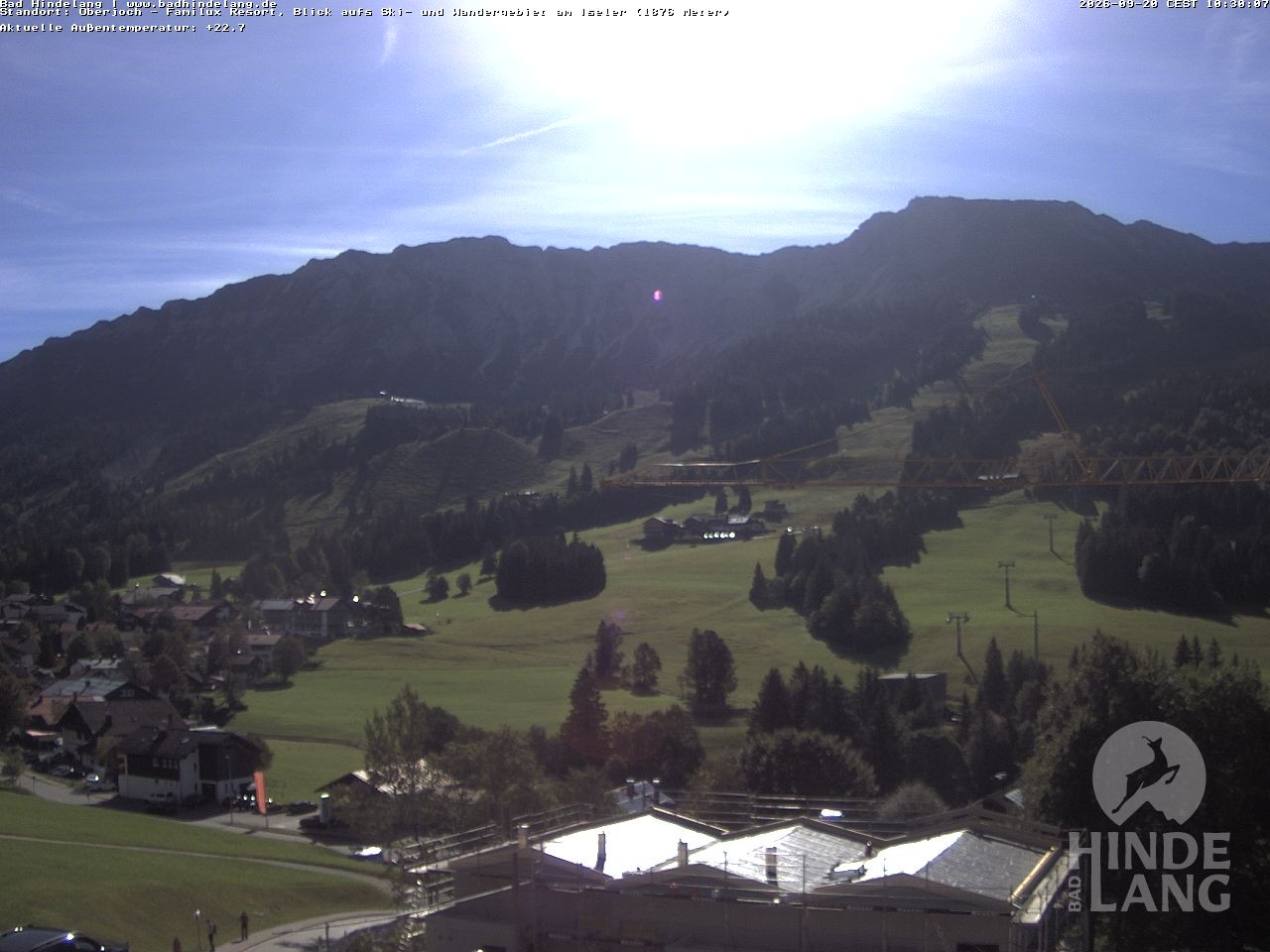 Archiv Foto Webcam Sicht vom Kinderhotel Oberjoch aus auf das Skigebiet gegenüber