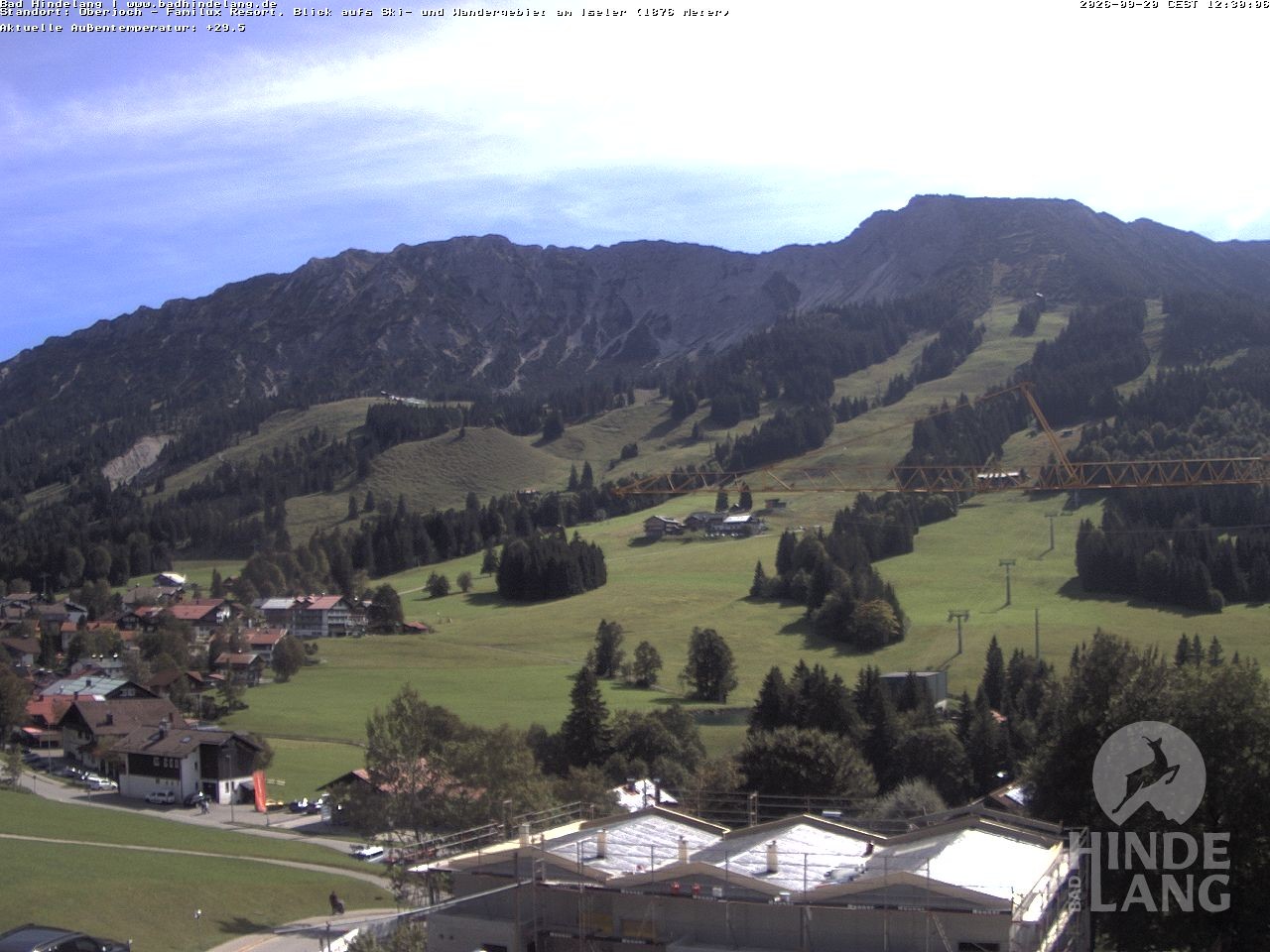 Archiv Foto Webcam Sicht vom Kinderhotel Oberjoch aus auf das Skigebiet gegenüber