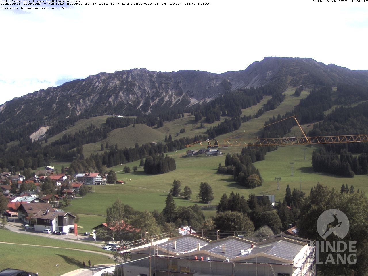 Archiv Foto Webcam Sicht vom Kinderhotel Oberjoch aus auf das Skigebiet gegenüber
