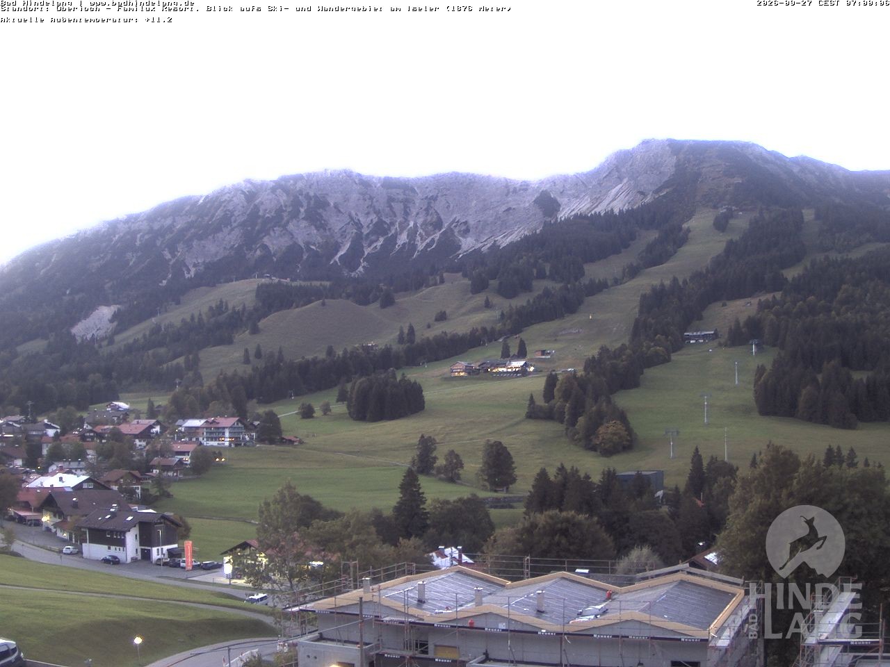 Archiv Foto Webcam Sicht vom Kinderhotel Oberjoch aus auf das Skigebiet gegenüber
