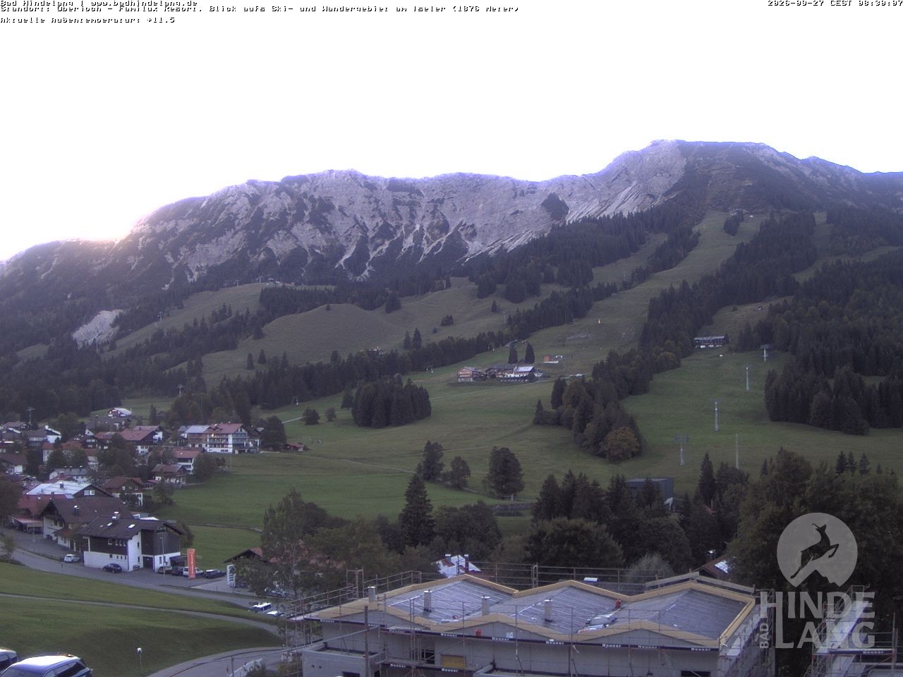 Archiv Foto Webcam Sicht vom Kinderhotel Oberjoch aus auf das Skigebiet gegenüber