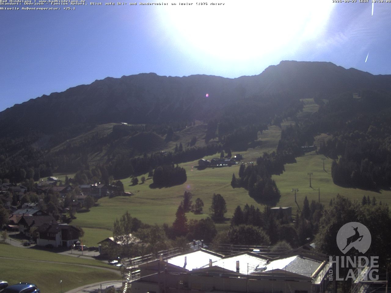 Archiv Foto Webcam Sicht vom Kinderhotel Oberjoch aus auf das Skigebiet gegenüber
