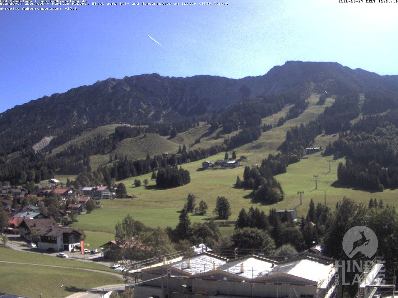 Archiv Foto Webcam Sicht vom Kinderhotel Oberjoch aus auf das Skigebiet gegenüber