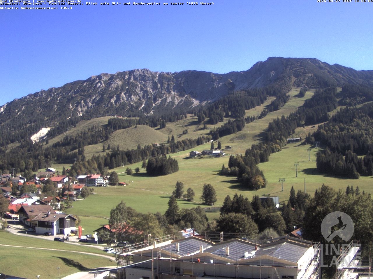 Archiv Foto Webcam Sicht vom Kinderhotel Oberjoch aus auf das Skigebiet gegenüber