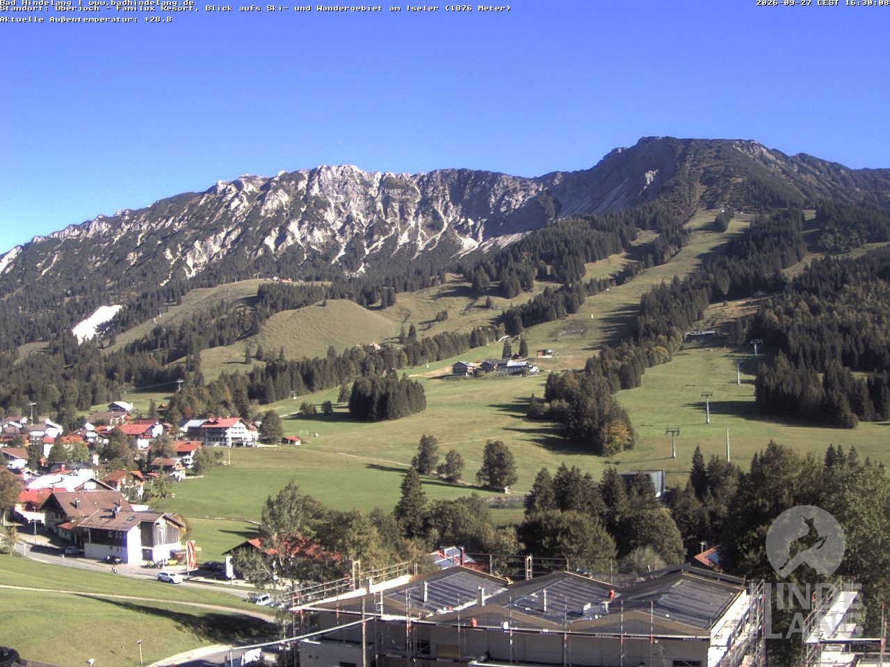 Archiv Foto Webcam Sicht vom Kinderhotel Oberjoch aus auf das Skigebiet gegenüber