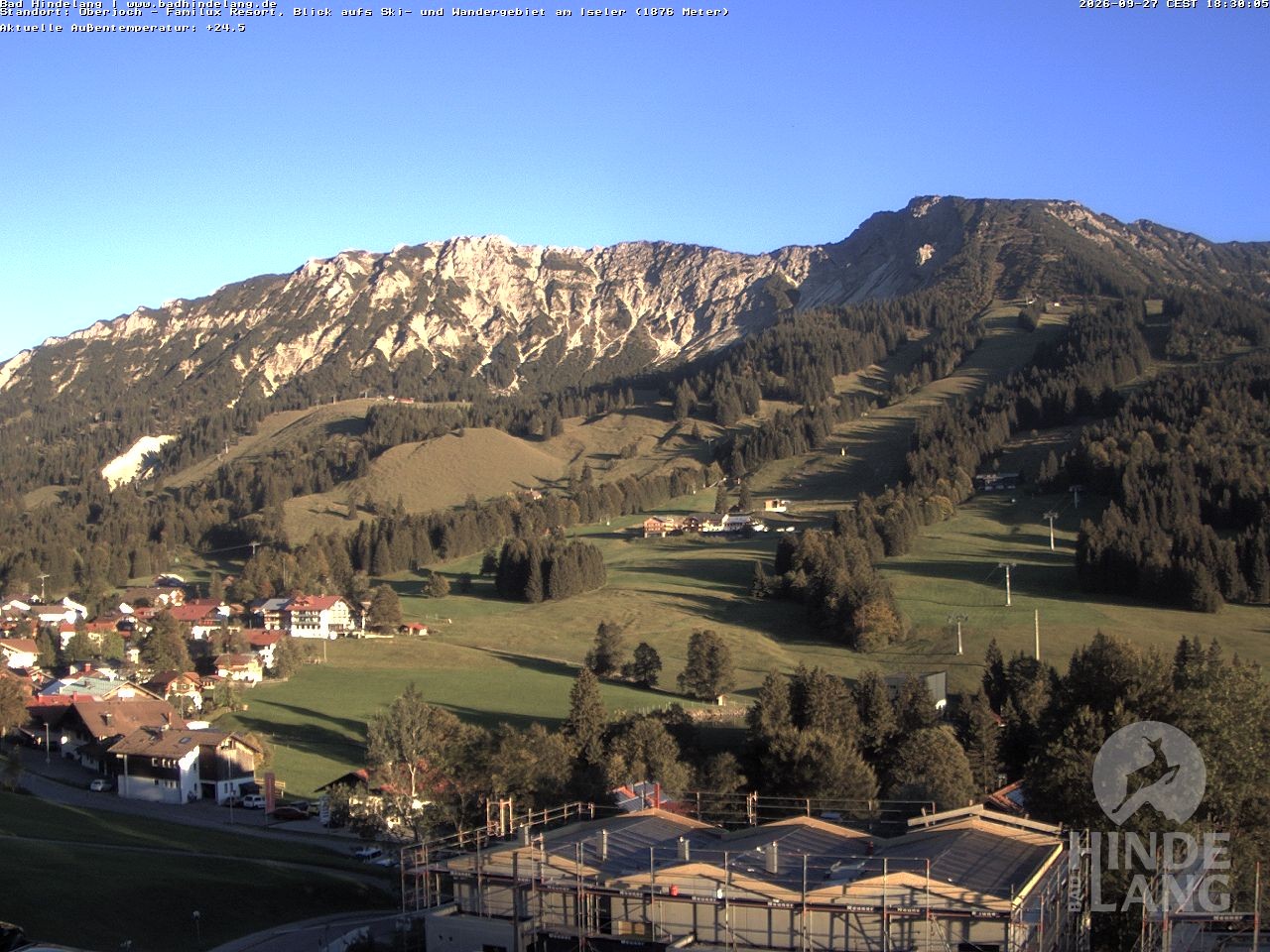 Archiv Foto Webcam Sicht vom Kinderhotel Oberjoch aus auf das Skigebiet gegenüber