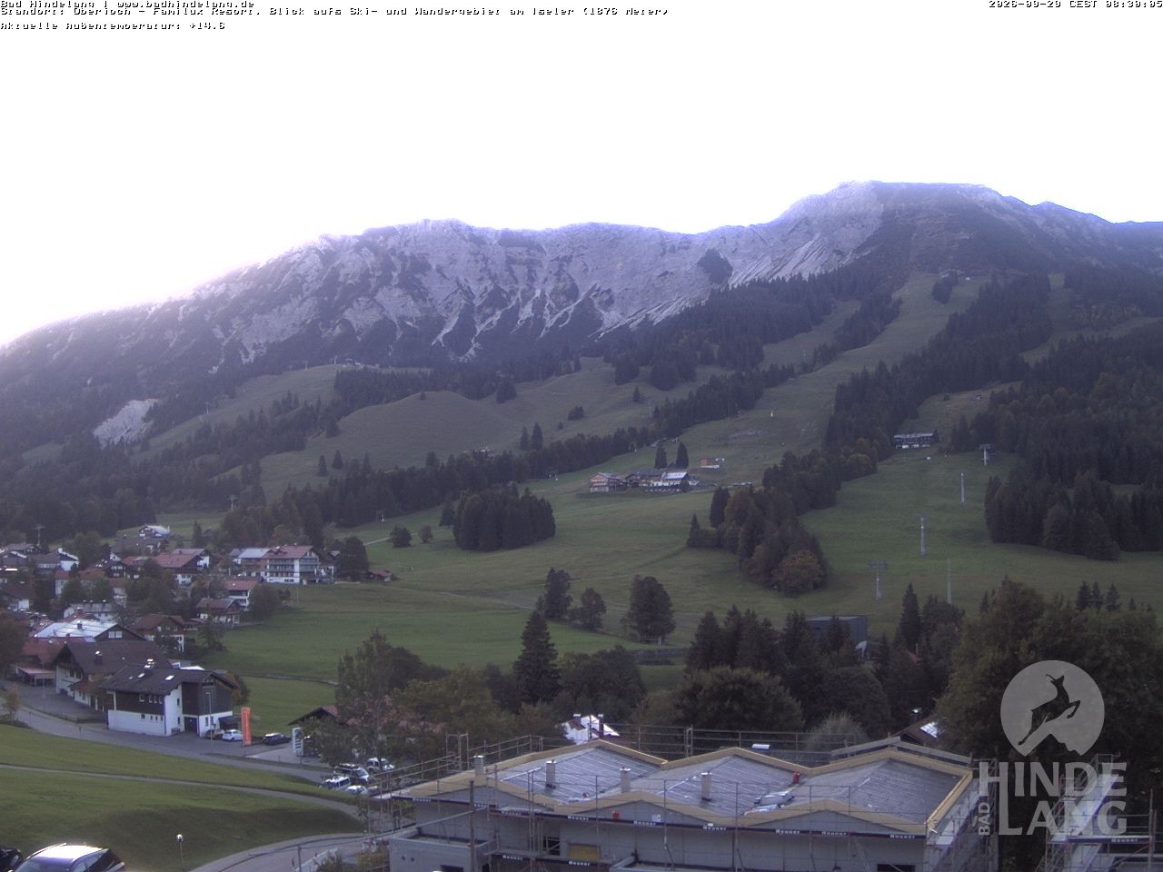 Archiv Foto Webcam Sicht vom Kinderhotel Oberjoch aus auf das Skigebiet gegenüber