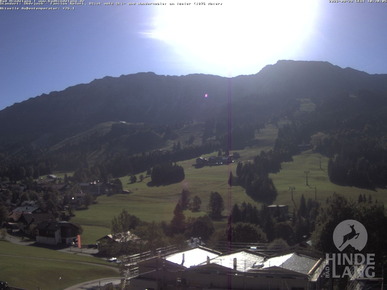 Archiv Foto Webcam Sicht vom Kinderhotel Oberjoch aus auf das Skigebiet gegenüber