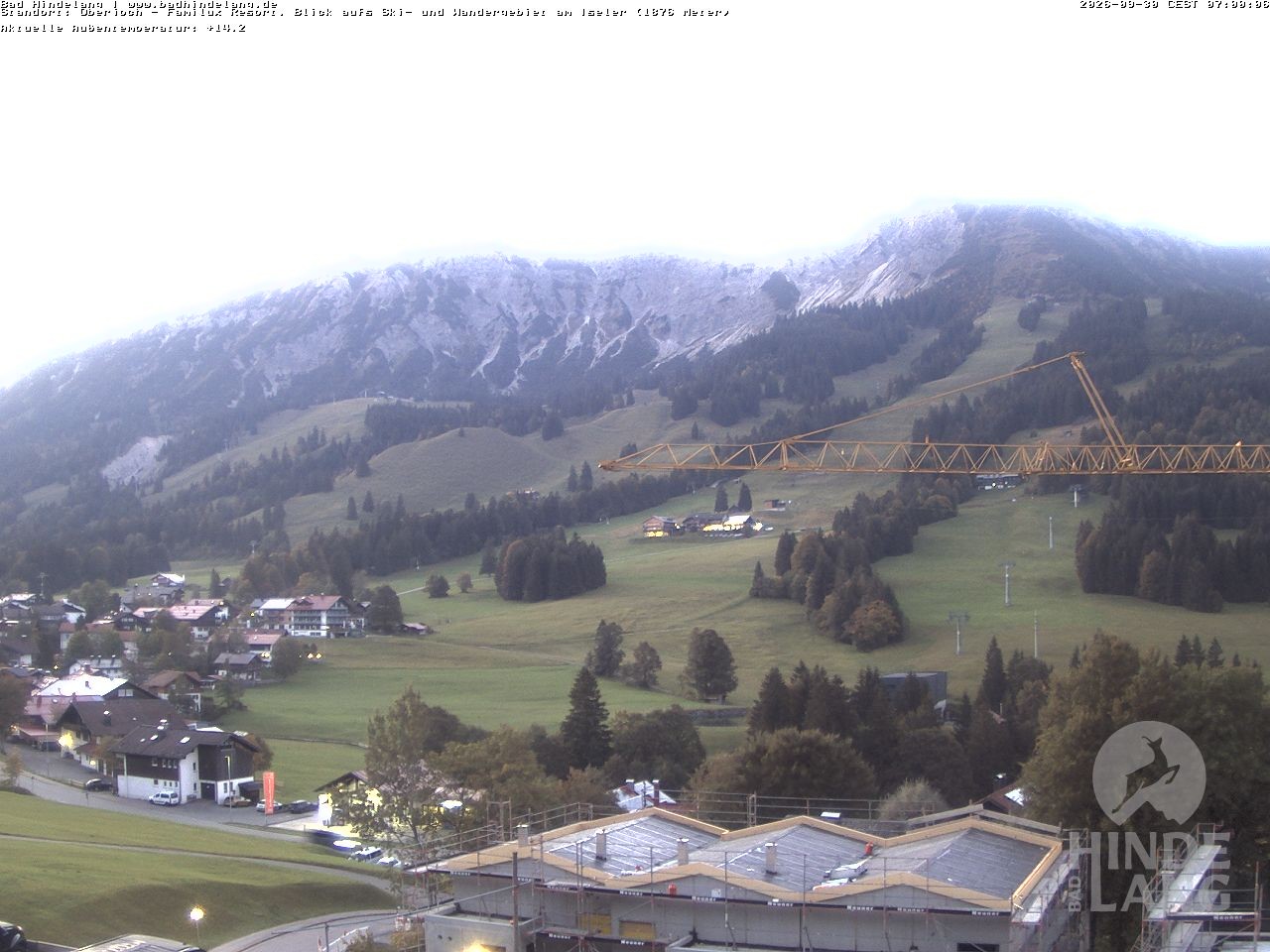 Archiv Foto Webcam Sicht vom Kinderhotel Oberjoch aus auf das Skigebiet gegenüber