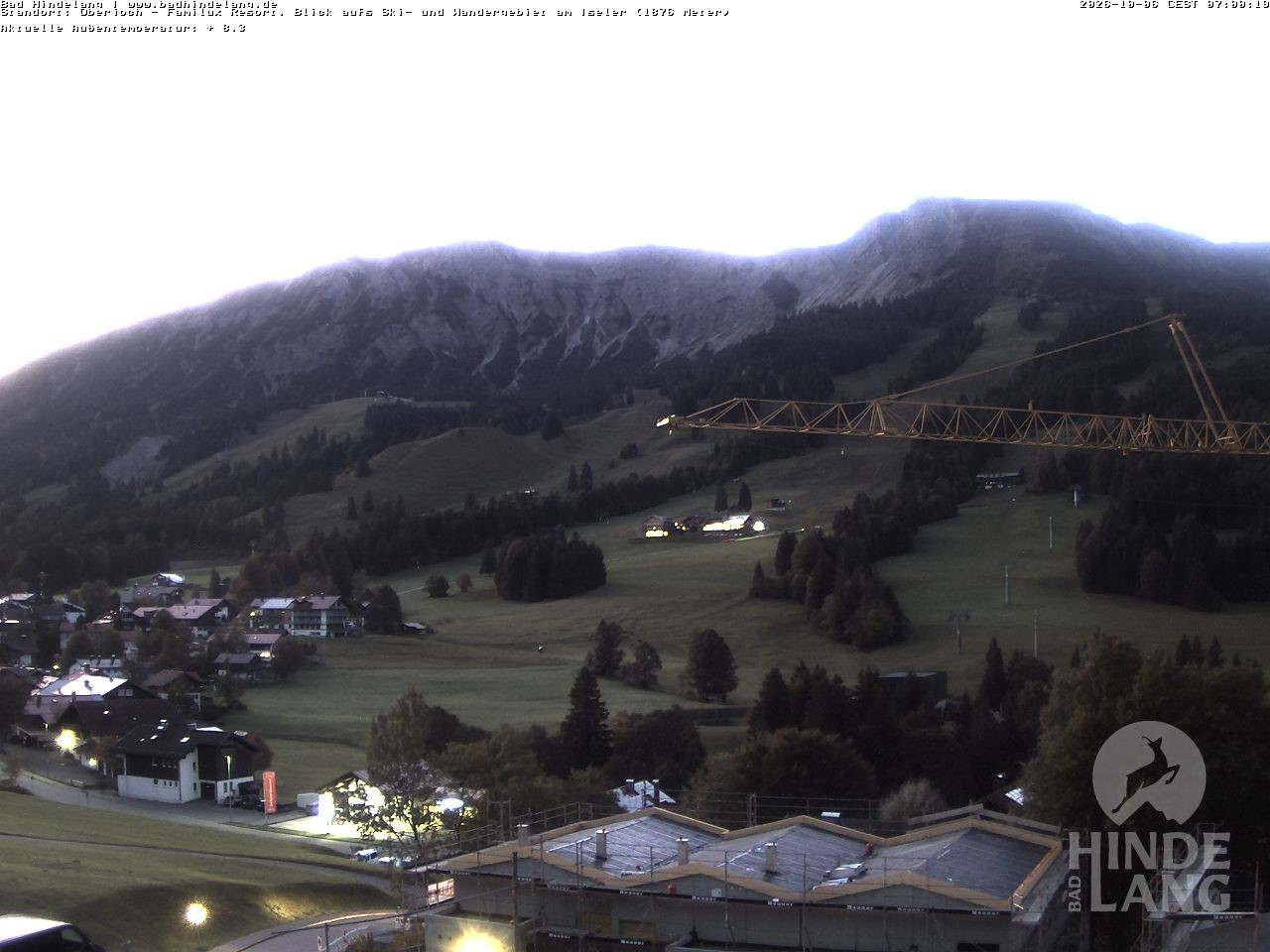 Archiv Foto Webcam Sicht vom Kinderhotel Oberjoch aus auf das Skigebiet gegenüber