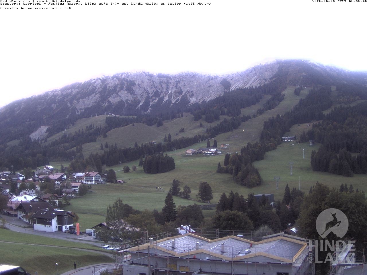 Archiv Foto Webcam Sicht vom Kinderhotel Oberjoch aus auf das Skigebiet gegenüber
