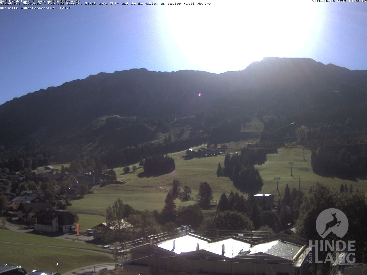 Archiv Foto Webcam Sicht vom Kinderhotel Oberjoch aus auf das Skigebiet gegenüber