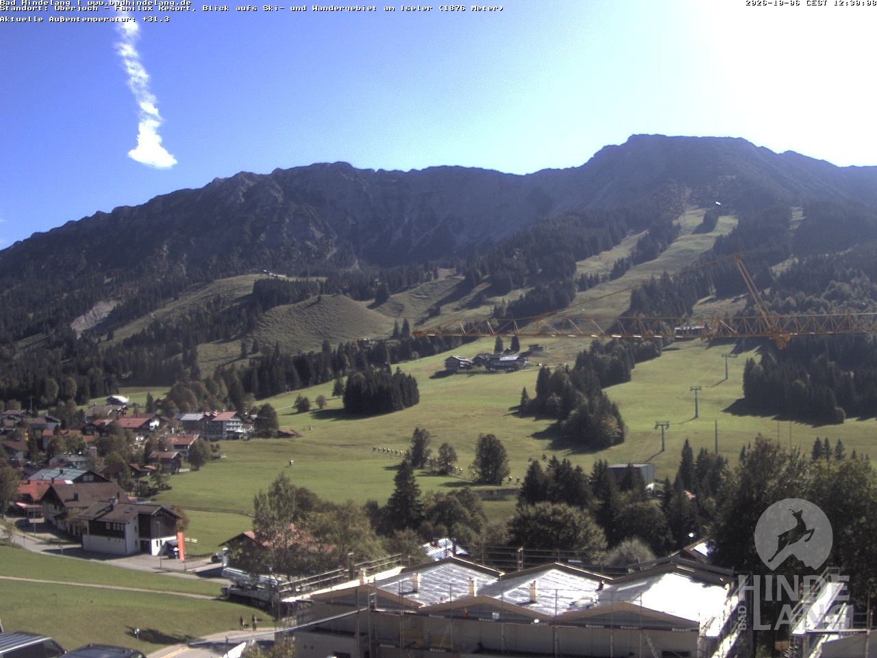 Archiv Foto Webcam Sicht vom Kinderhotel Oberjoch aus auf das Skigebiet gegenüber