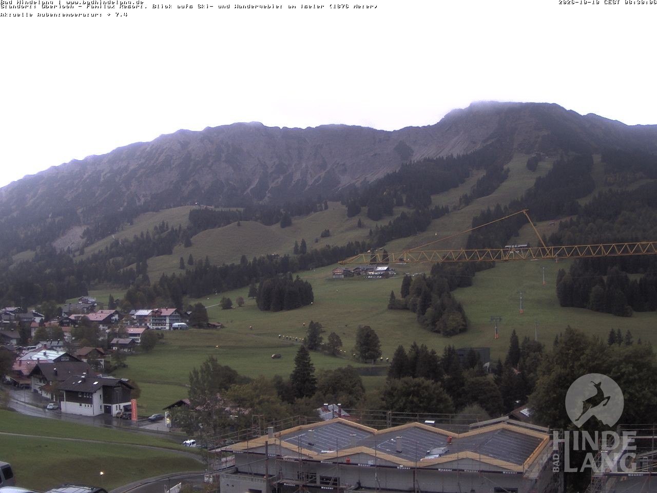 Archived image Webcam View of the kids hotel Oberjoch at the slopes in front