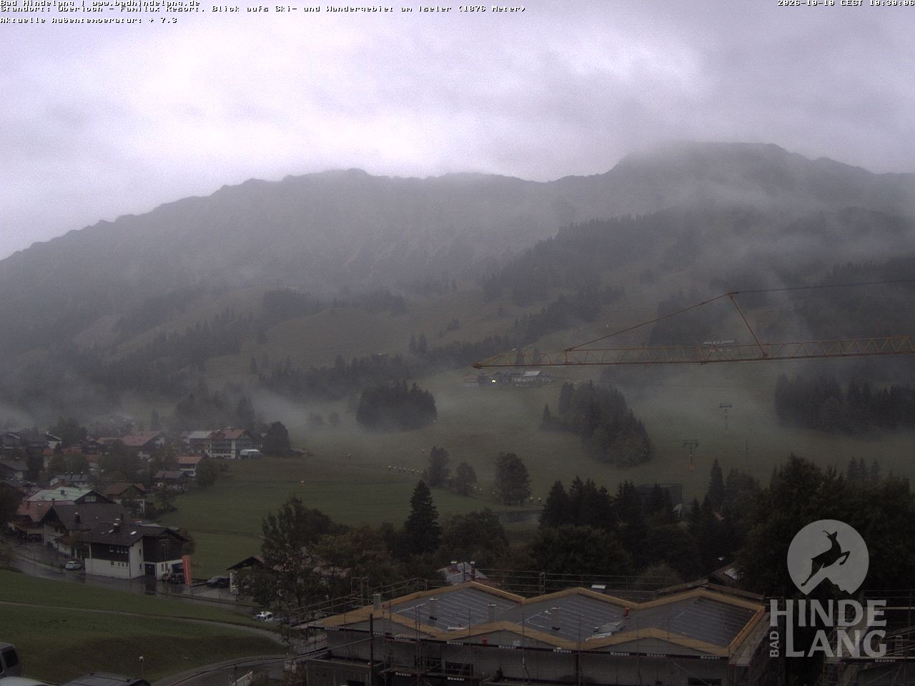 Archived image Webcam View of the kids hotel Oberjoch at the slopes in front