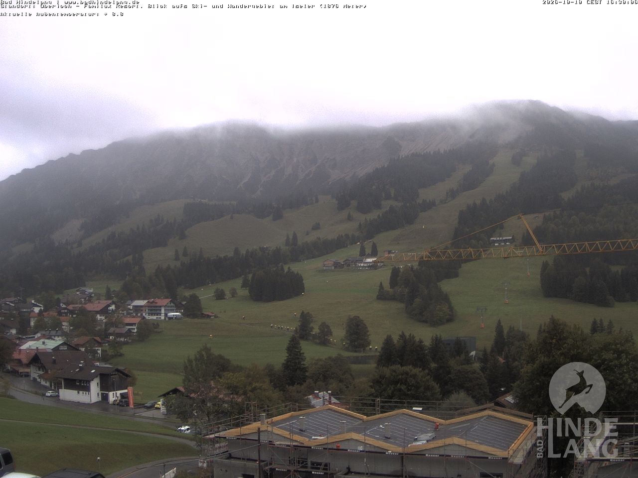Archived image Webcam View of the kids hotel Oberjoch at the slopes in front