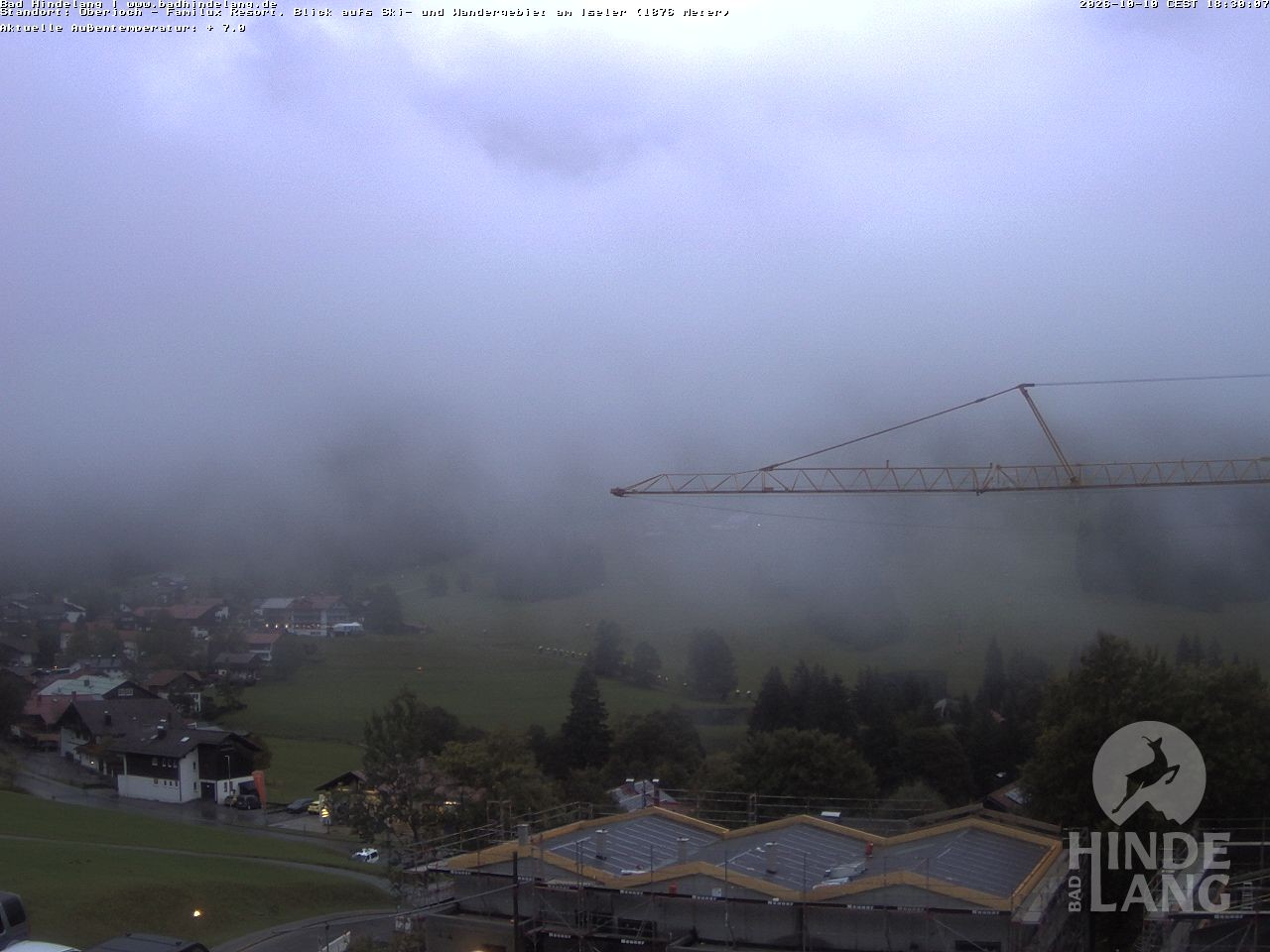 Archived image Webcam View of the kids hotel Oberjoch at the slopes in front