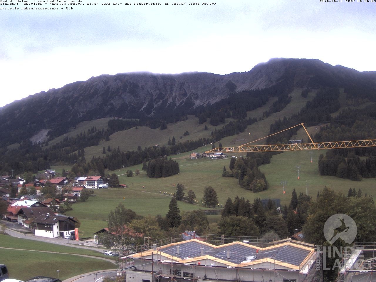 Archived image Webcam View of the kids hotel Oberjoch at the slopes in front