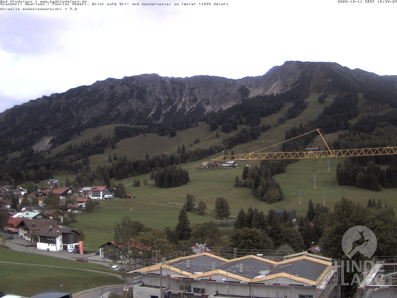 Archived image Webcam View of the kids hotel Oberjoch at the slopes in front