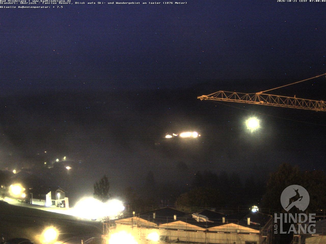 Archived image Webcam View of the kids hotel Oberjoch at the slopes in front